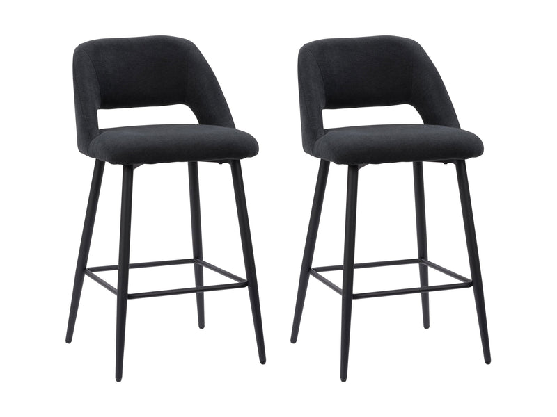 black Velvet Bar Stools Set of 2 Talia Collection product image by CorLiving
