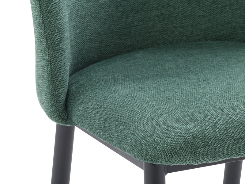 dark green Curved Dining Chairs, Set of 2 Nyla Collection detail image by CorLiving