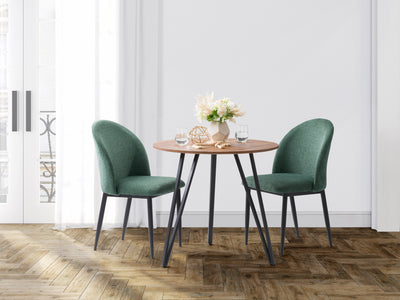 dark green Curved Dining Chairs, Set of 2 Nyla Collection lifestyle scene by CorLiving#color_dark-green