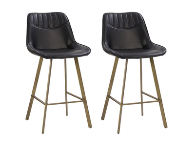 black Farmhouse Bar Stools Set of 2 Christoff Collection product image by CorLiving#color_black