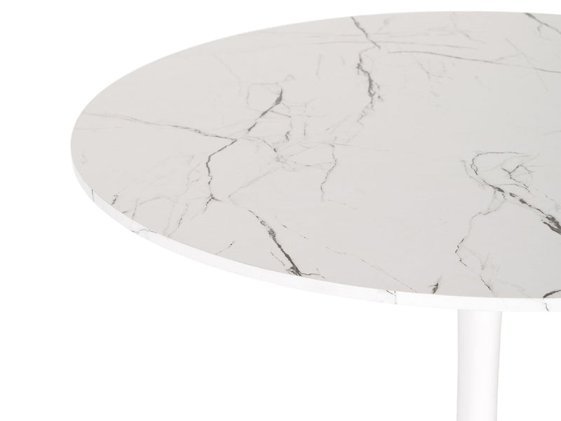 white Round Marbled Bistro Table 35" Cole Collection detail image by CorLiving