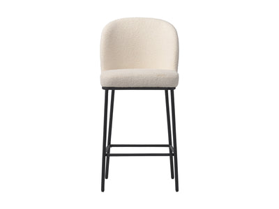 white Counter Height Luxury Boucle Bar Stools Addison Collection product image by CorLiving#color_addison-white