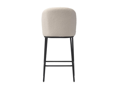 white Counter Height Luxury Boucle Bar Stools Addison Collection product image by CorLiving#color_addison-white