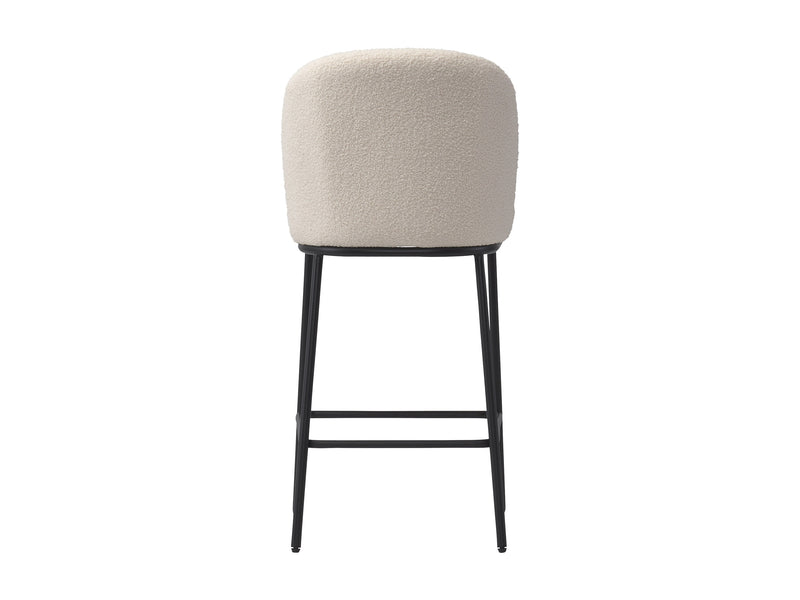 white Counter Height Luxury Boucle Bar Stools Addison Collection product image by CorLiving