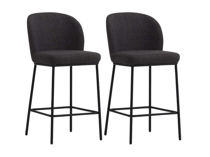 grey Counter Height Luxury Boucle Bar Stools Addison Collection product image by CorLiving