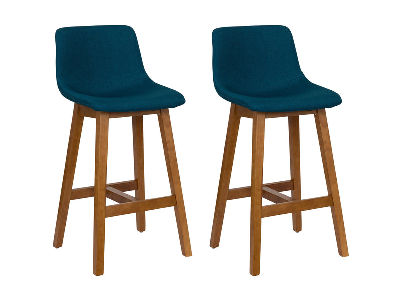 blue Wood Bar Stools Set of 2 Nora Collection product image by CorLiving