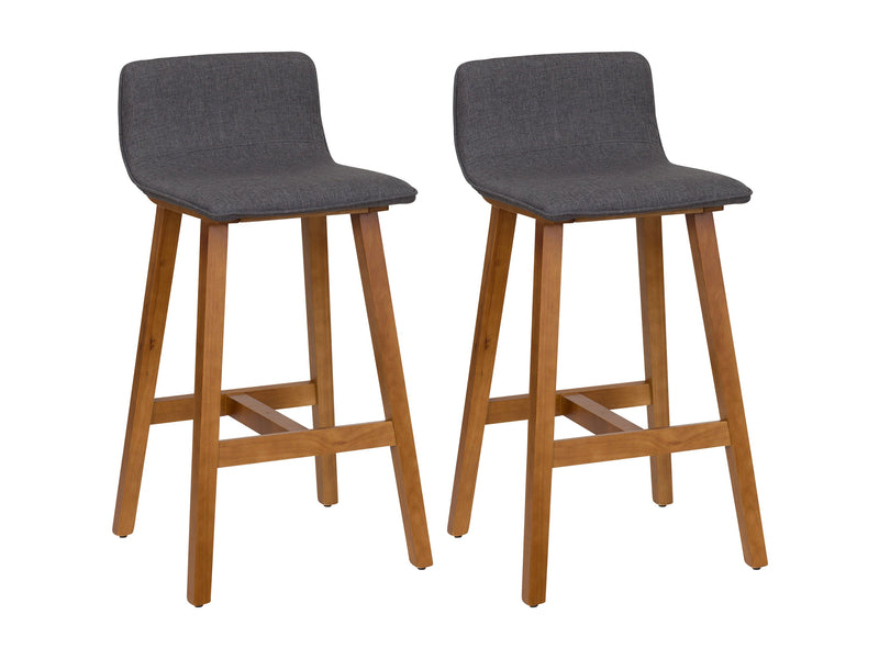 grey Wooden Bar Stools Set of 2 Bennett Collection product image by CorLiving