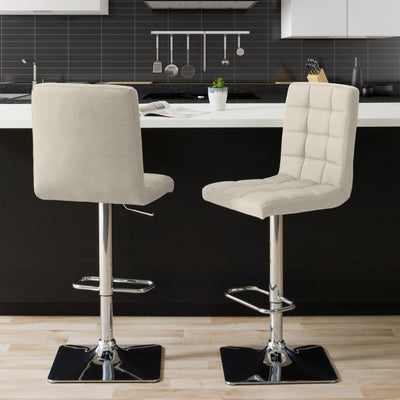 cream High Back Bar Stools Set of 2 Quinn Collection lifestyle scene by CorLiving#color_cream