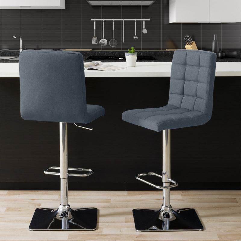 blue grey High Back Bar Stools Set of 2 Quinn Collection lifestyle scene by CorLiving