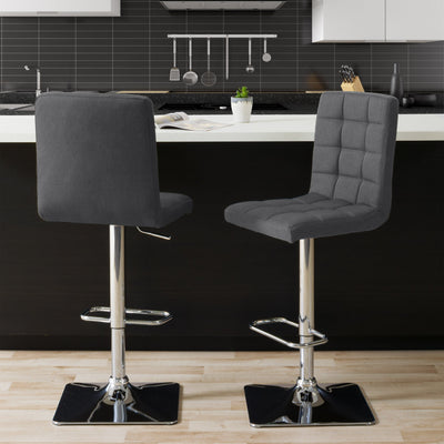 grey High Back Bar Stools Set of 2 Quinn Collection lifestyle scene by CorLiving#color_grey