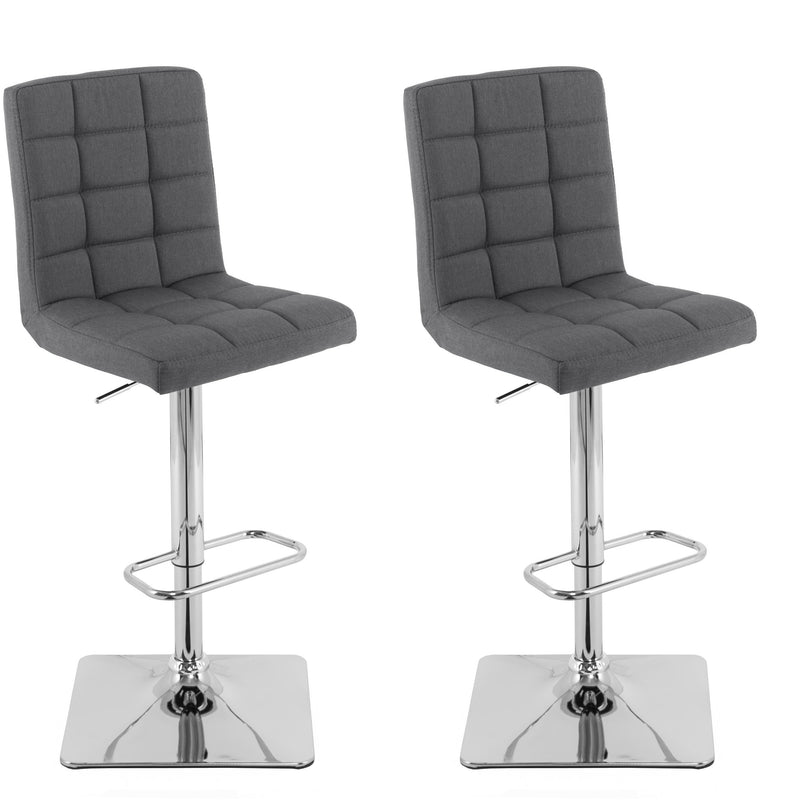 grey High Back Bar Stools Set of 2 Quinn Collection product image by CorLiving