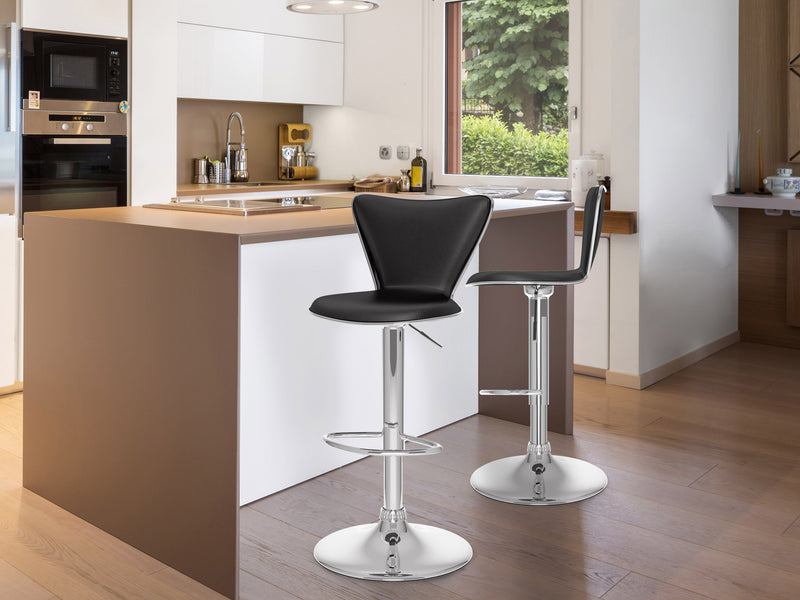black Swivel Bar Stools Set of 2 Kayden Collection lifestyle scene by CorLiving