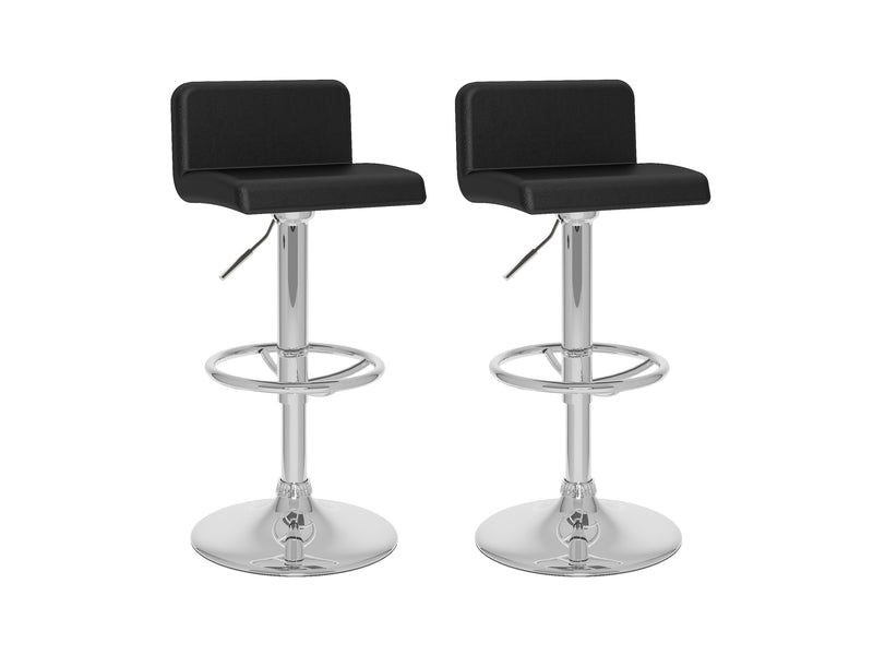 black Low Back Bar Stools Set of 2 Atlas Collection product image by CorLiving