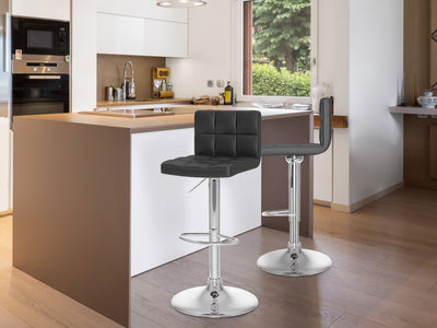 black Swivel Bar Stools Set of 2 Zion Collection lifestyle scene by CorLiving#color_black
