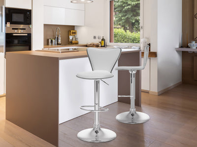 white Swivel Bar Stools Set of 2 Kayden Collection lifestyle scene by CorLiving#color_white