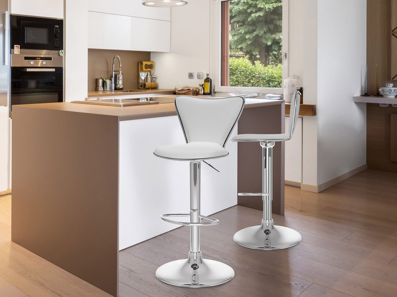 white Swivel Bar Stools Set of 2 Kayden Collection lifestyle scene by CorLiving