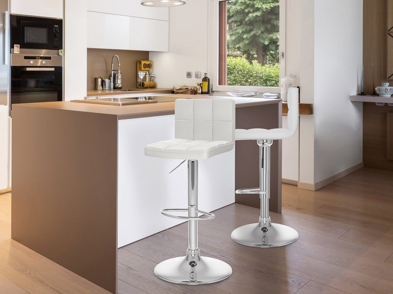 white Swivel Bar Stools Set of 2 Zion Collection lifestyle scene by CorLiving