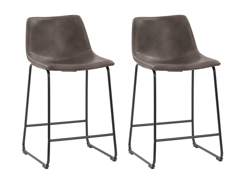 grey Metal Bar Stools Set of 2 Ryder Collection product image by CorLiving