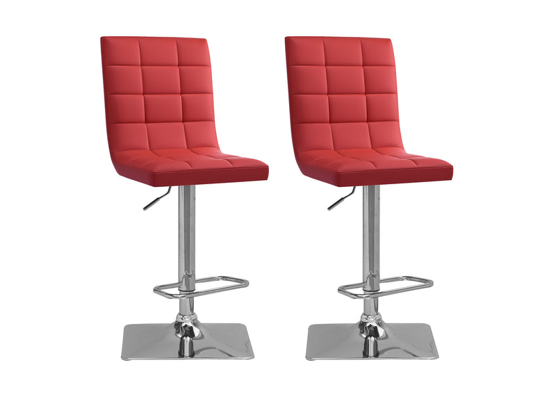 red High Back Bar Stools Set of 2 Xavier Collection product image by CorLiving