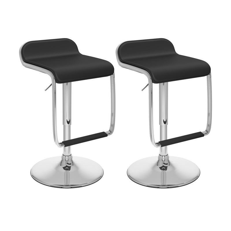 black Low Back Bar Stools Set of 2 Elias Collection product image by CorLiving