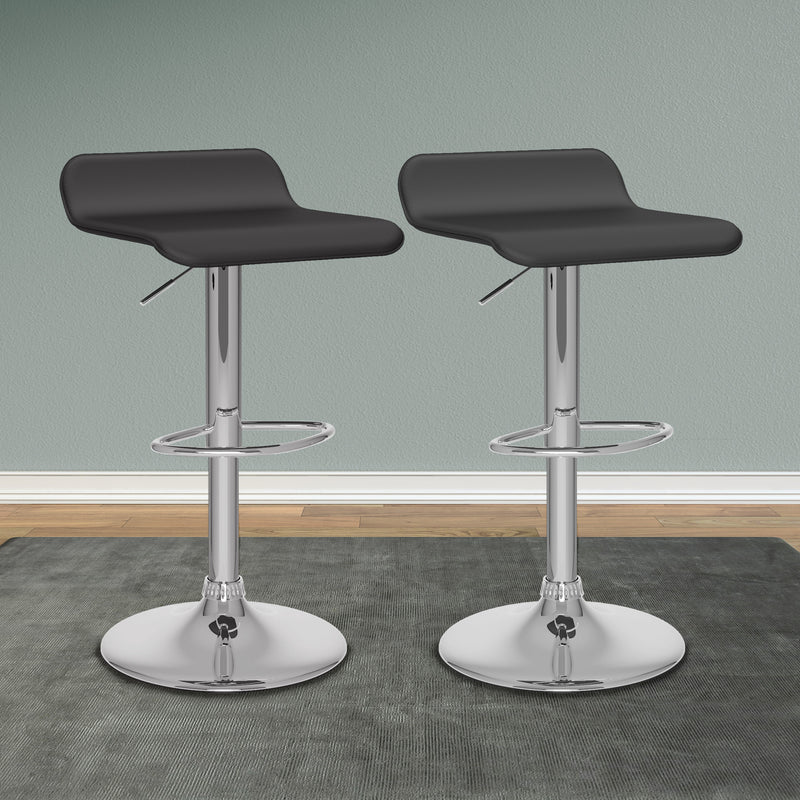 black Low Back Bar Stools Set of 2 Theo Collection lifestyle scene by CorLiving