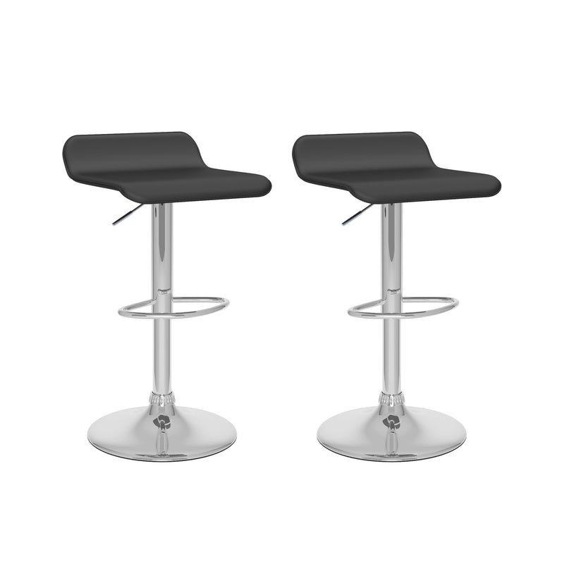 black Low Back Bar Stools Set of 2 Theo Collection product image by CorLiving