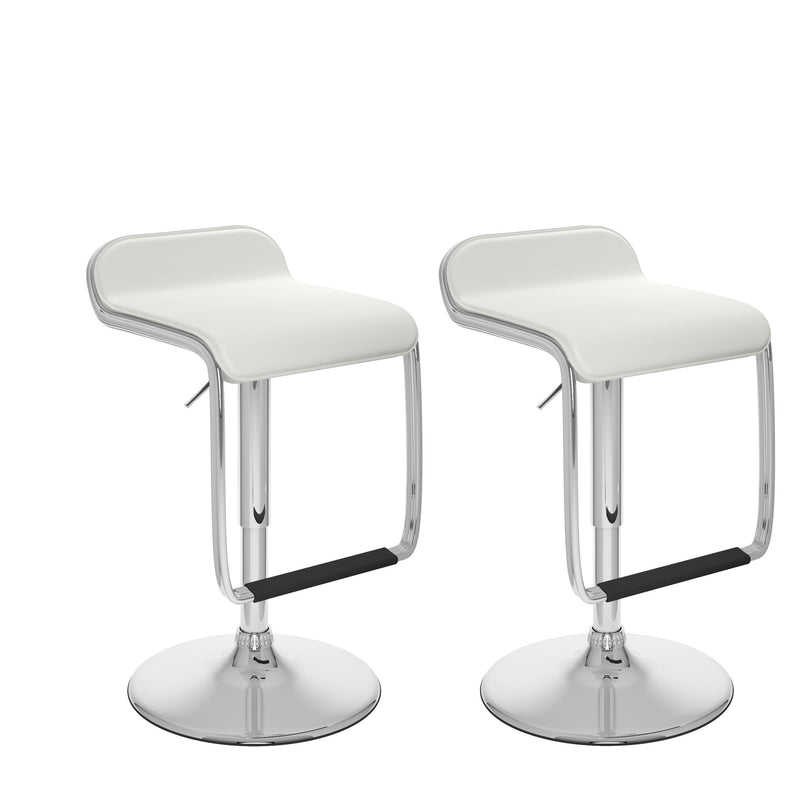 white Low Back Bar Stools Set of 2 Elias Collection product image by CorLiving