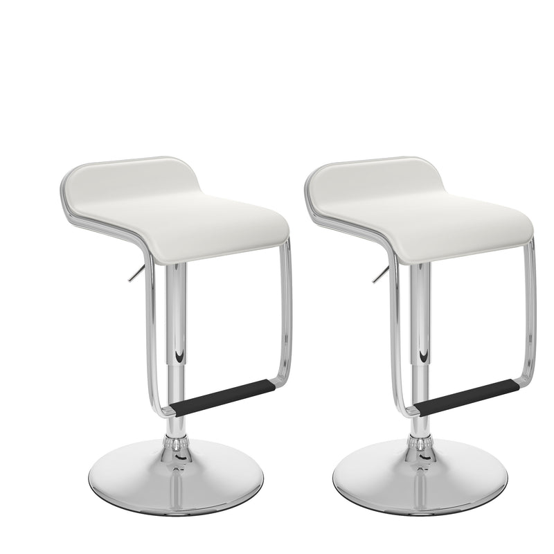 white Low Back Bar Stools Set of 2 Elias Collection product image by CorLiving