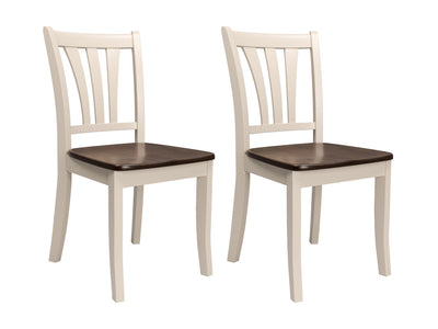 Dillon Dark Brown and Cream Solid Wood Dining Chairs, Set of 2 product image#color_dillon-dark-brown-and-cream