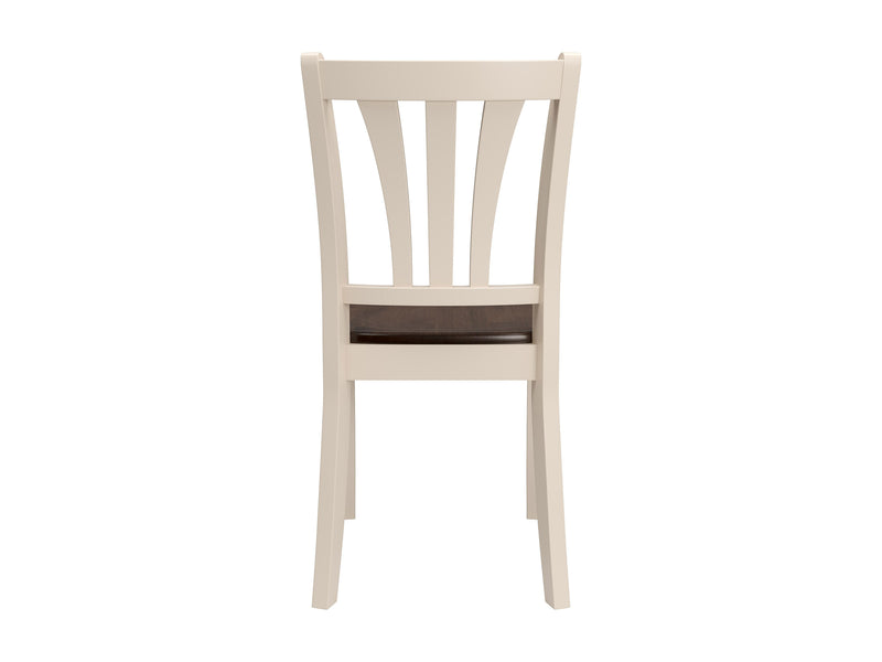 Dillon Dark Brown and Cream Solid Wood Dining Chairs, Set of 2 product image
