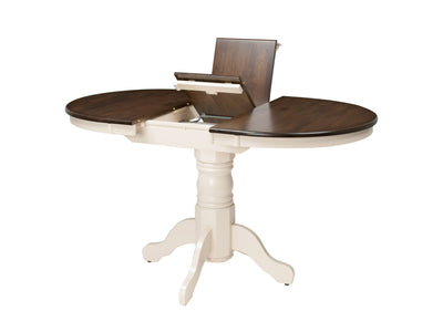 Dillon Dark Brown and Cream Extendable Oval Dining Table product image#color_dillon-dark-brown-and-cream