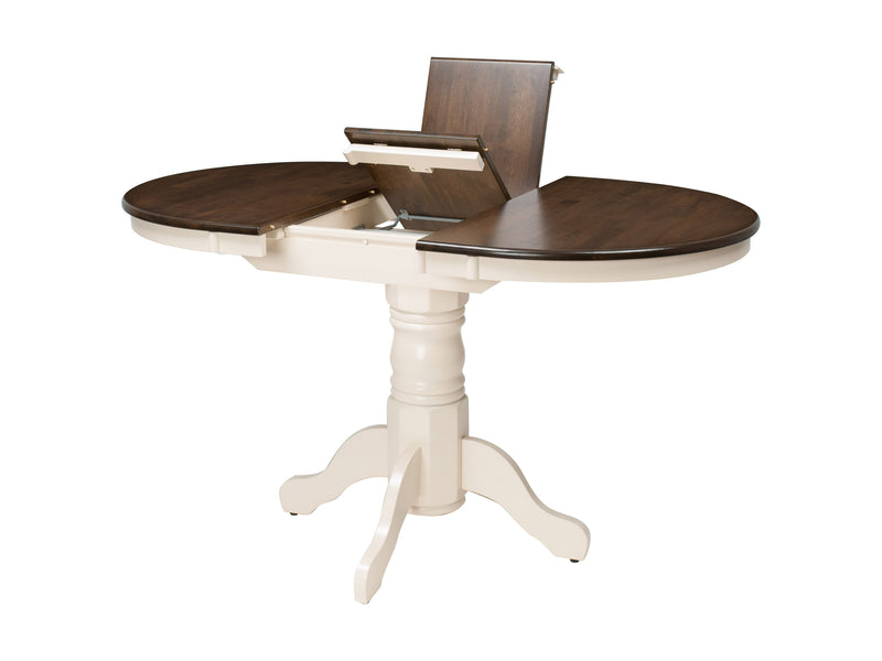 dark brown and cream Extendable Dining Set, 5pc Dillon Collection detail image by CorLiving
