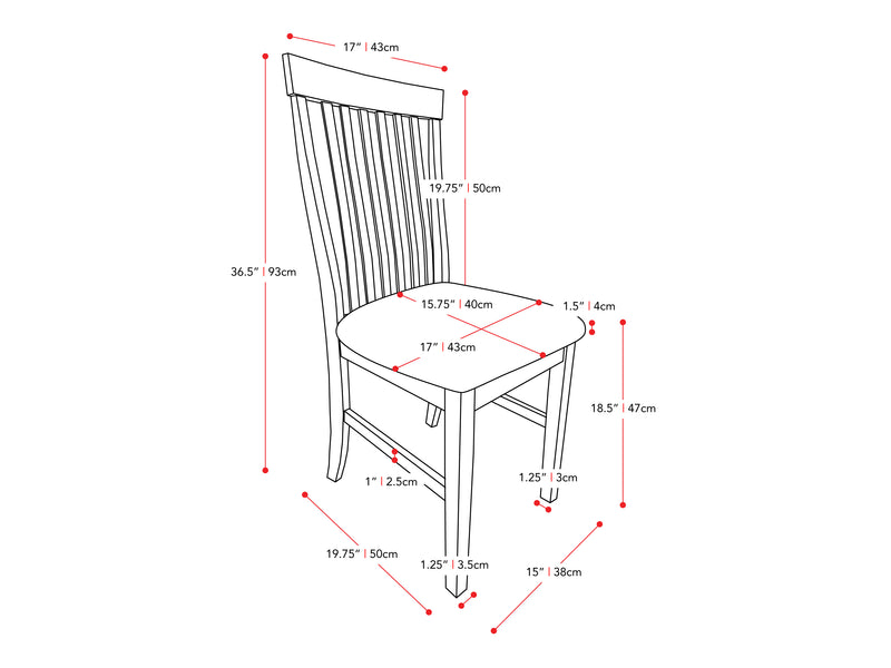 Grey and White Dining Set, 7pc Michigan Collection measurements diagram by CorLiving