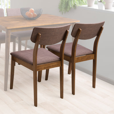 Walnut Dining Chairs, Set of 2 Branson Collection lifestyle scene by CorLiving#color_branson-walnut-and-tweed