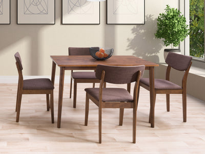 walnut 5pc Dining Set Branson Collection lifestyle scene by CorLiving#color_branson-walnut-and-tweed