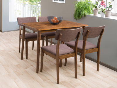 walnut 5pc Dining Set Branson Collection lifestyle scene by CorLiving#color_branson-walnut-and-tweed