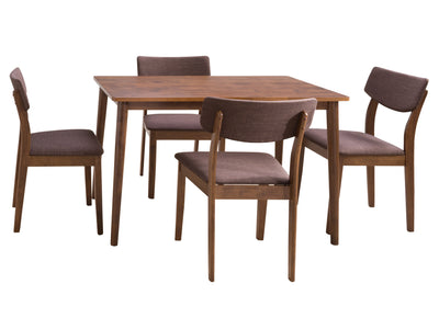 walnut 5pc Dining Set Branson Collection product image by CorLiving#color_branson-walnut-and-tweed