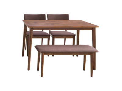 walnut 4pc Dining Set Branson Collection product image by CorLiving#color_branson-walnut-and-tweed