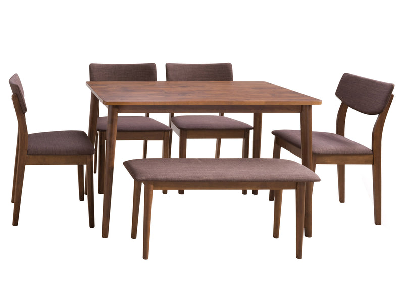 walnut 6pc Dining Set Branson Collection product image by CorLiving