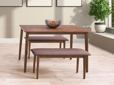 walnut 3pc Dining Set Branson Collection lifestyle scene by CorLiving#color_branson-walnut-and-tweed