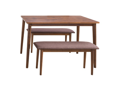 walnut 3pc Dining Set Branson Collection product image by CorLiving#color_branson-walnut-and-tweed
