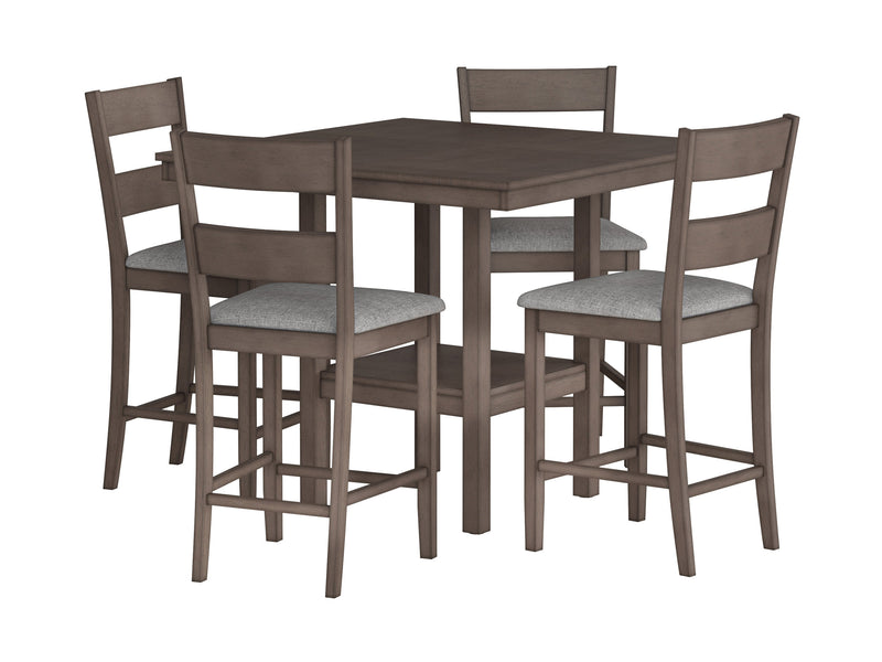 washed grey and grey 5 Piece Counter Height Dining Set Tuscany Collection product image by CorLiving