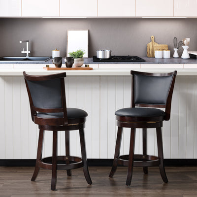 brown Counter Height Bar Stools Set of 2 Wesley Collection lifestyle scene by CorLiving#color_brown