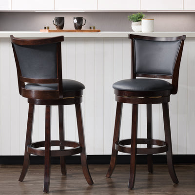 black Bar Height Bar Stools Set of 2 Wesley Collection lifestyle scene by CorLiving#color_black