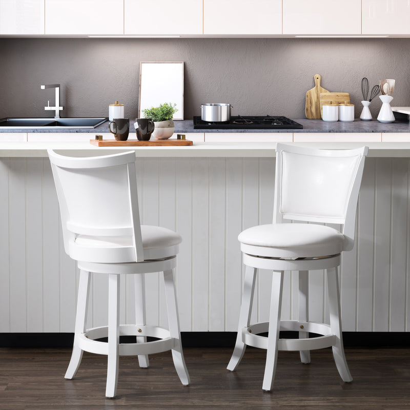 white Counter Height Bar Stools Set of 2 Wesley Collection lifestyle scene by CorLiving