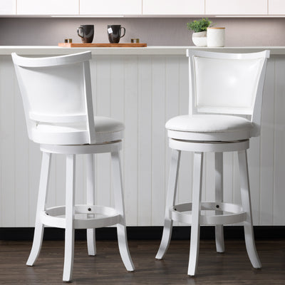 white Bar Height Bar Stools Set of 2 Wesley Collection lifestyle scene by CorLiving#color_white