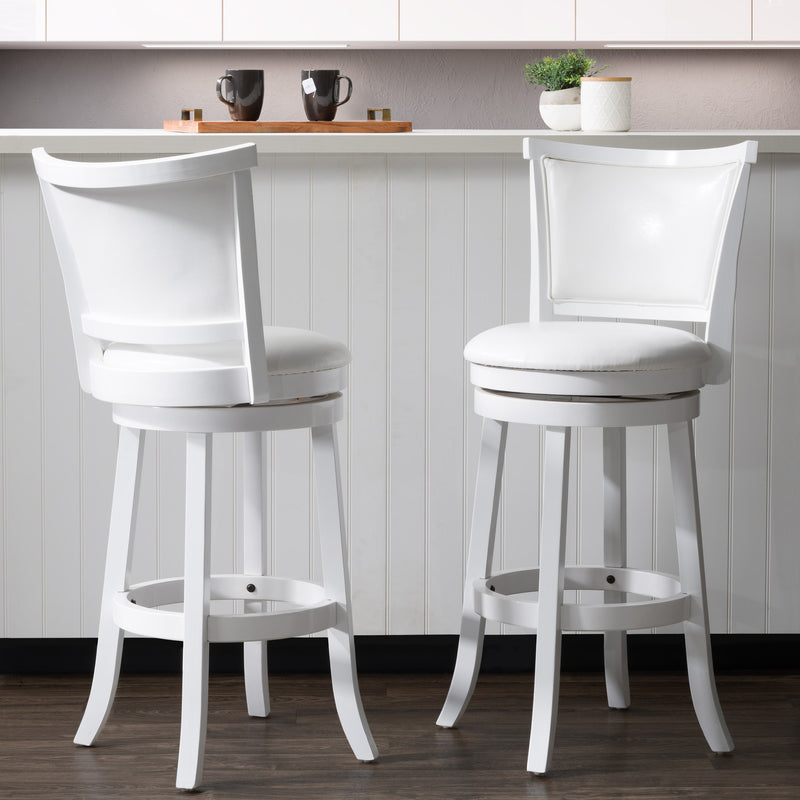 white Bar Height Bar Stools Set of 2 Wesley Collection lifestyle scene by CorLiving