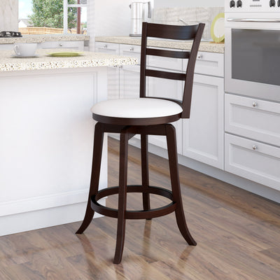 white Wood Bar Stool Counter Height Woodgrove Collection lifestyle scene by CorLiving#color_white