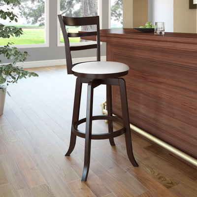 white Wood Bar Stool Bar Height Woodgrove Collection lifestyle scene by CorLiving#color_white