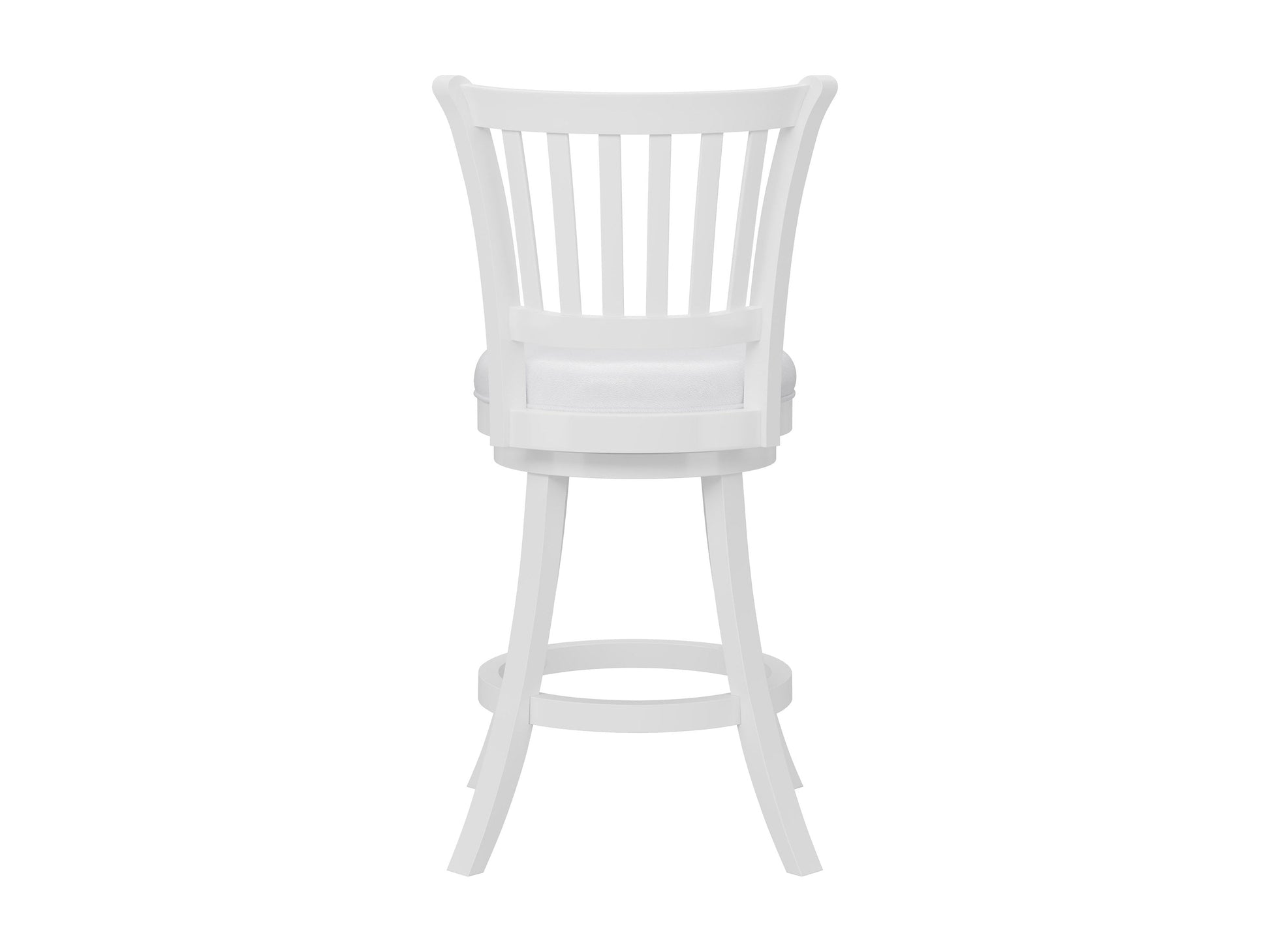 White bar stools set of 2 with cushioned seats, sleek chrome legs, and footrests, featuring a modern design perfect for kitchen islands or home bars.